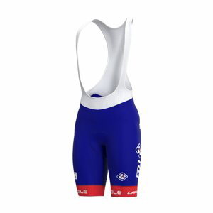 ALÉ Cyklistické nohavice krátke s trakmi - GROUPAMA FDJ 2022 - modrá/červená/biela 3XL