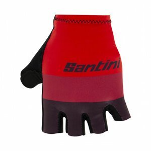 SANTINI Cyklistické rukavice krátkoprsté - LA VUELTA 2021 - červená