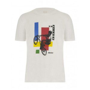 SANTINI Cyklistické tričko s krátkym rukávom - BMX UCI OFFICIAL - biela S