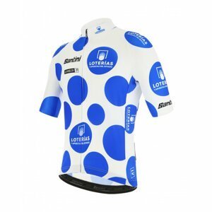SANTINI Cyklistický dres s krátkym rukávom - LA VUELTA 2021 - biela/modrá XL