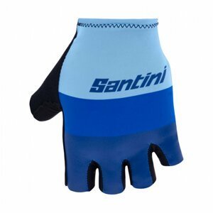 SANTINI Cyklistické rukavice krátkoprsté - LA VUELTA 2021 - modrá