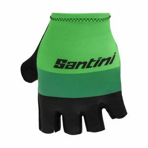 SANTINI Cyklistické rukavice krátkoprsté - LA VUELTA 2021 - zelená