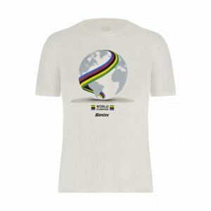 SANTINI Cyklistické tričko s krátkym rukávom - WORLD UCI OFFICIAL - biela L