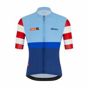 SANTINI Cyklistický dres s krátkym rukávom - LA VUELTA 2021 - modrá 3XL