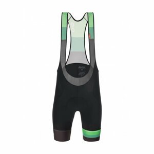 SANTINI Cyklistické nohavice krátke s trakmi - LA VUELTA 2021 - čierna/zelená L