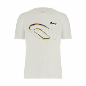 SANTINI Cyklistické tričko s krátkym rukávom - TRACK UCI OFFICIAL - biela M