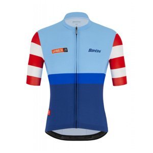 SANTINI Cyklistický dres s krátkym rukávom - LA VUELTA 2021 - modrá XL