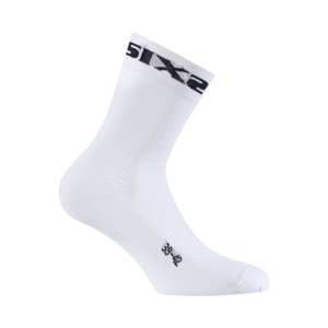 SIX2 Cyklistické ponožky klasické - WHITE SHORT - biela