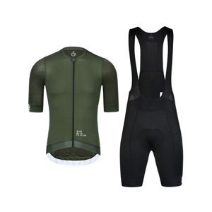 MONTON Cyklistický krátky dres a krátke nohavice - TRAVELER MAX - zelená/čierna