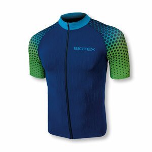 BIOTEX Cyklistický dres s krátkym rukávom - SMART - modrá/zelená XS-S