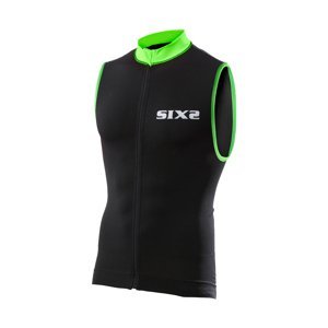 SIX2 Cyklistický dres bez rukávov - BIKE2 STRIPES - zelená/čierna