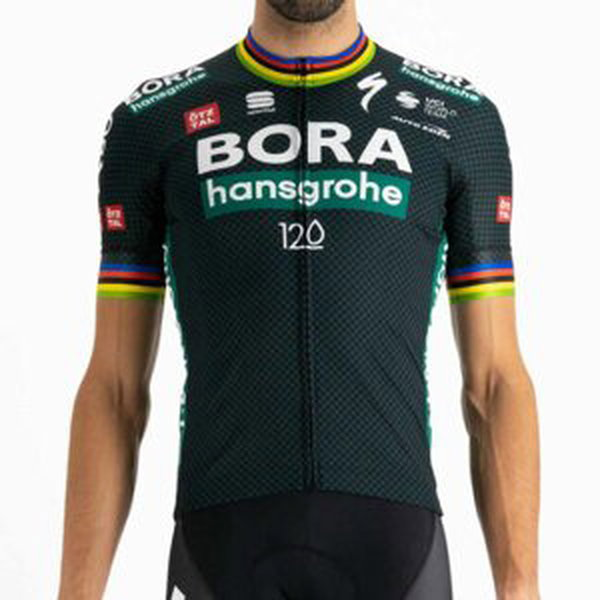 SPORTFUL Cyklistický dres s krátkym rukávom - BORA HANSGROHE 2021  - zelená/šedá 2XL