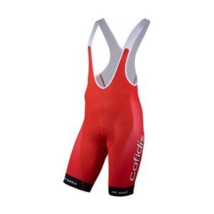 NALINI Cyklistické nohavice krátke s trakmi - COFIDIS 2021 - červená/biela