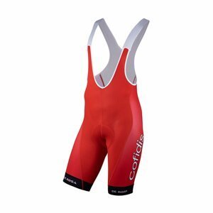 NALINI Cyklistické nohavice krátke s trakmi - COFIDIS 2021 - červená/biela L