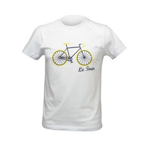 NU. BY HOLOKOLO Cyklistické tričko s krátkym rukávom - LE TOUR LEMON - biela M