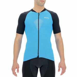 UYN Cyklistický dres s krátkym rukávom - BIKING GRANFONDO - čierna/modrá XL