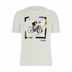 SANTINI Cyklistické tričko s krátkym rukávom - ROAD UCI OFFICIAL - biela L