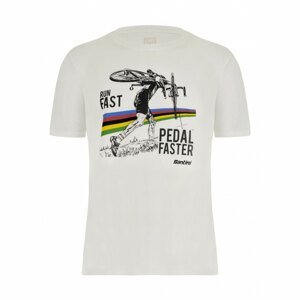 SANTINI Cyklistické tričko s krátkym rukávom - CX UCI OFFICIAL - biela