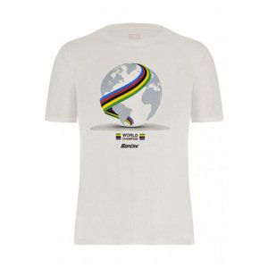 SANTINI Cyklistické tričko s krátkym rukávom - WORLD UCI OFFICIAL - biela 2XL
