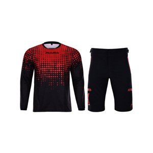 HOLOKOLO Cyklistický MTB dres a nohavice - INFRARED MTB LONG  - červená/čierna