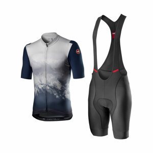 CASTELLI Cyklistický krátky dres a krátke nohavice - POLVERE - šedá/čierna
