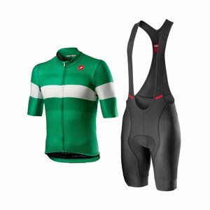 CASTELLI Cyklistický krátky dres a krátke nohavice - LA MITICA - zelená/čierna