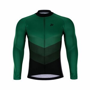 HOLOKOLO Cyklistický dres s dlhým rukávom letný - NEW NEUTRAL SUMMER - čierna/zelená 4XL