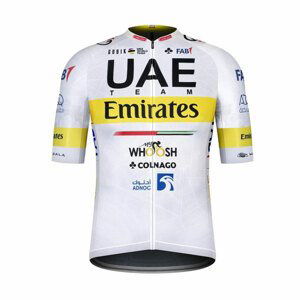 GOBIK Cyklistický dres s krátkym rukávom - UAE 2021 INFINITY - biela/žltá S