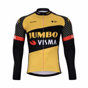 BONAVELO Cyklistický dres s dlhým rukávom zimný - JUMBO-VISMA 2021 WNT - žltá