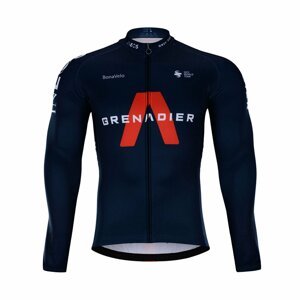 BONAVELO Cyklistický dres s dlhým rukávom zimný - INEOS 2021 WINTER - čierna/modrá 3XL