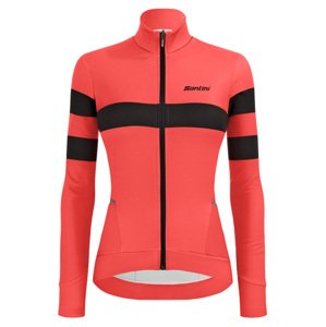 SANTINI Cyklistický dres s dlhým rukávom zimný - CORAL BENGAL LADY - ružová S