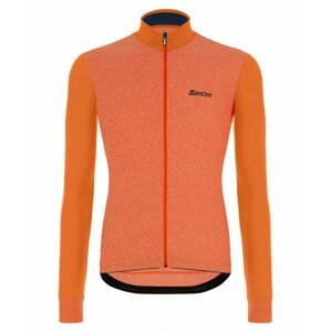 SANTINI Cyklistický dres s dlhým rukávom zimný - COLORE PURO WINTER - oranžová 2XL