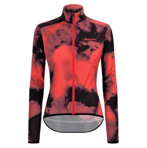 SANTINI Cyklistická vetruodolná bunda - NEBULA STORM LADY - ružová/svetlo modrá L