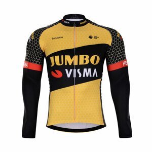 BONAVELO Cyklistický dres s dlhým rukávom zimný - JUMBO-VISMA 2021 WNT - žltá 2XL