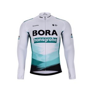 BONAVELO Cyklistický dres s dlhým rukávom zimný - BORA 2021 WINTER - zelená/čierna/biela