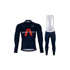 BONAVELO Cyklistický zimný dres a nohavice - INEOS 2021 WINTER - modrá