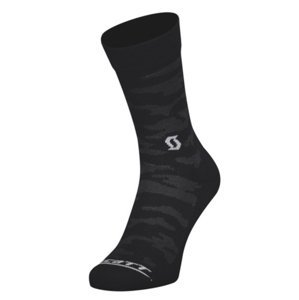 SCOTT Cyklistické ponožky klasické - AS TRAIL CAMO CREW  - čierna