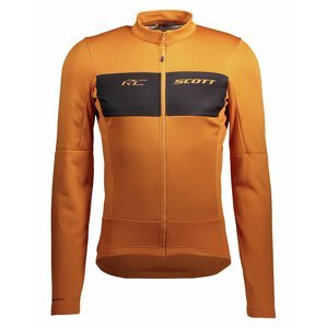 SCOTT Cyklistická zateplená bunda - RC WARM HYBRID WB - čierna/oranžová M