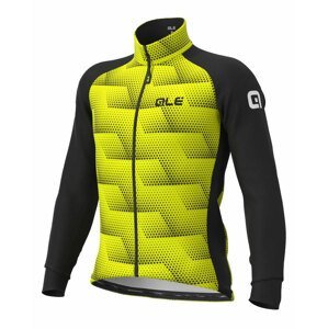 ALÉ Cyklistická zateplená bunda - SOLID SHARP - čierna/žltá