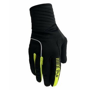 ALÉ Cyklistické rukavice dlhoprsté - WINDPROTECTION - čierna/žltá L