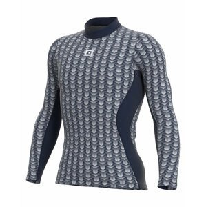 ALÉ Cyklistické tričko s dlhým rukávom - INTIMO CUBES - modrá XL-2XL
