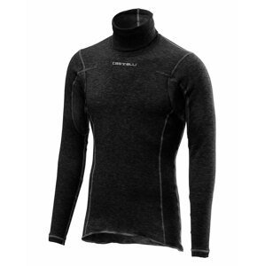 CASTELLI Cyklistické tričko s dlhým rukávom - FLANDERS WARM NECK - čierna M
