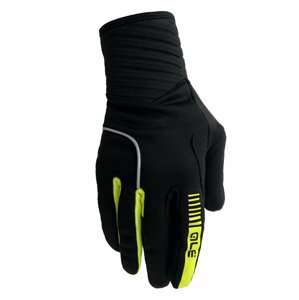 ALÉ Cyklistické rukavice dlhoprsté - WINDPROTECTION - žltá/čierna XL