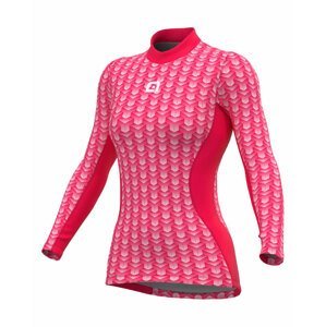 ALÉ Cyklistické tričko s dlhým rukávom - INTIMO CUBES LADY - ružová S