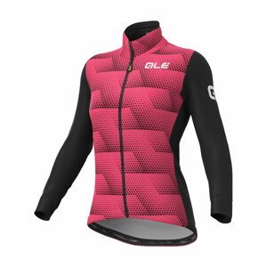 ALÉ Cyklistická zateplená bunda - SOLID SHARP LADY WNT - čierna/ružová S