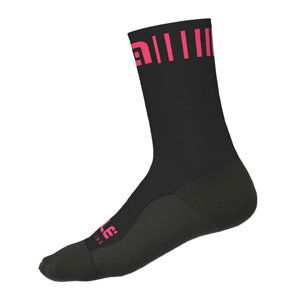 ALÉ Cyklistické ponožky klasické - STRADA WINTER 18 - čierna/ružová S