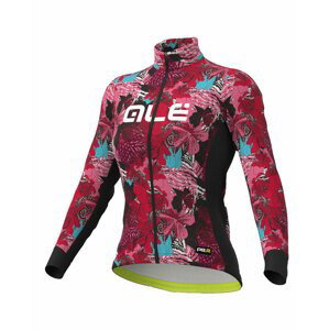 ALÉ Cyklistický dres s dlhým rukávom zimný - AMAZZONIA LADY WNT - čierna/ružová 2XL