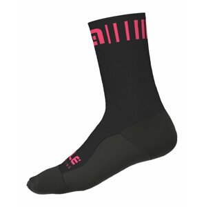 ALÉ Cyklistické ponožky klasické - STRADA WINTER 18 - čierna/ružová L