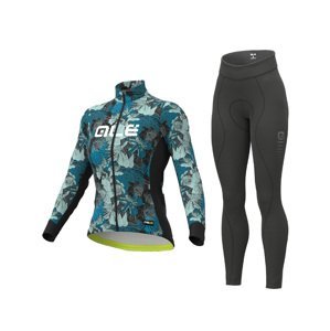 ALÉ Cyklistický zimný dres a nohavice - AMAZZONIA LADY WNT - čierna/zelená