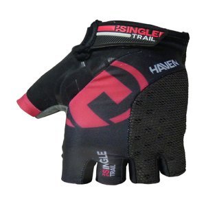 HAVEN Cyklistické rukavice krátkoprsté - SINGLETRAIL - čierna/ružová